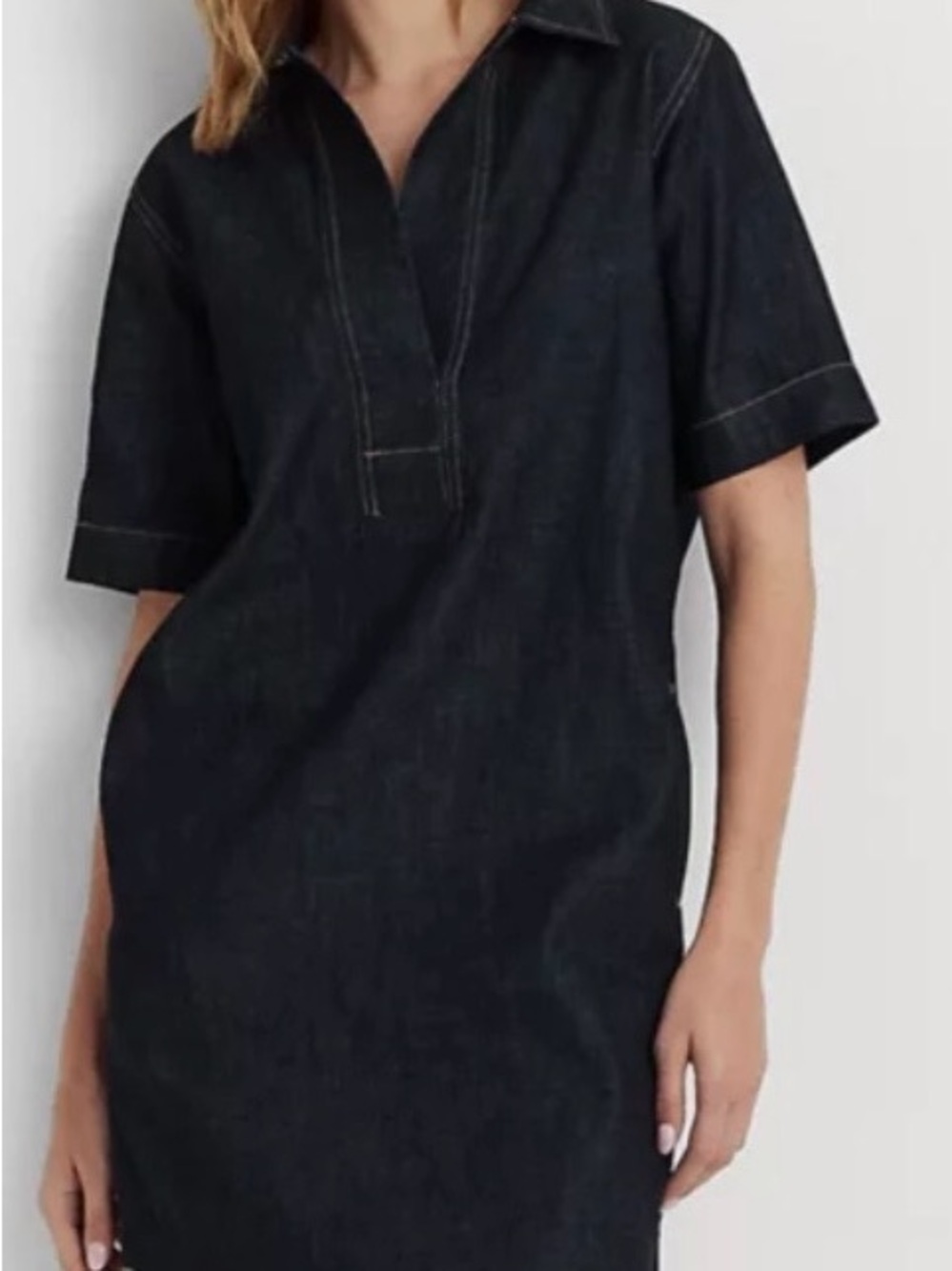 Lauren Ralph Lauren Denim Short Sleeve Shift Dress